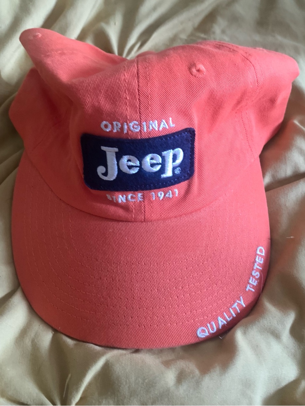Jeep Men’s Orange Baseball Cap with Embroidered Patch